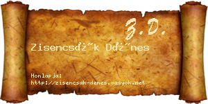 Zisencsák Dénes névjegykártya